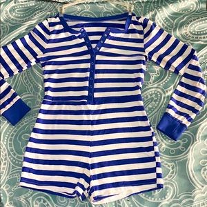 Stripped Onesie (Shorts) - White/Blue